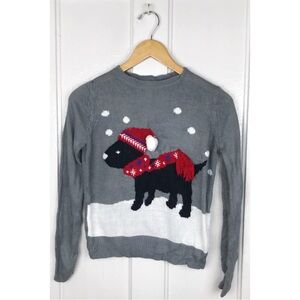 Forever 21 size S : snow winter dog holiday fall winter fuzzy christmas sweater